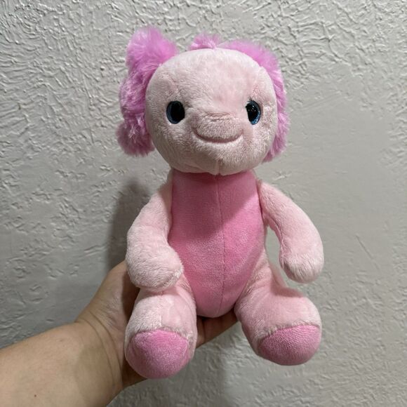 9”  Pink Axolotl Plush Wearing Ripleys Purple Hoody Shirt Stuffed Animal - Picture 1 of 3